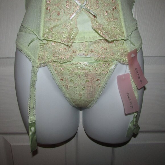 Rene Rofe Sophie B Mint Green 3 Pc Corset Set - NEW - Picture 4 of 16